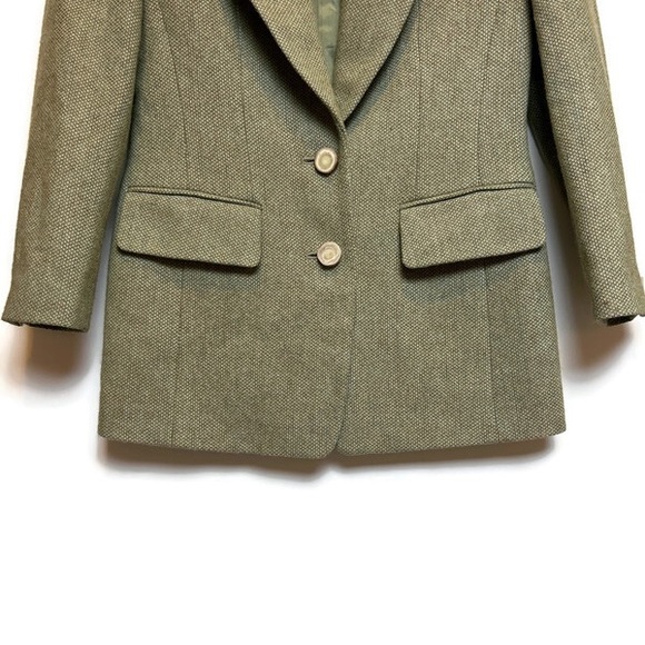 VINTAGE SIZE 9 GREEN COAT OVERSIZE BLAZER - Picture 4 of 6